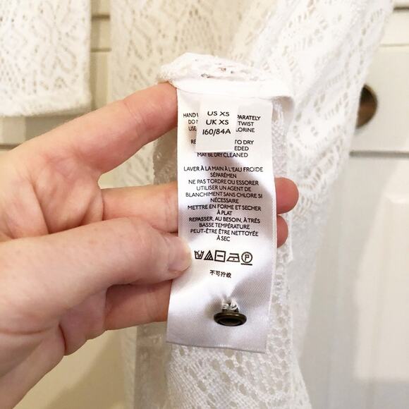 Anthropologie By Anthropologie White Floral Crochet Swim Cover or Maxi Dress - Picture 7 of 10